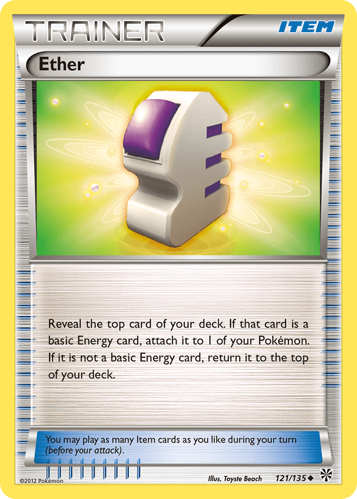 121, Black & White: Plasma Storm, Item, Normal, Reverse Holofoil, Uncommon Ether (121/135) [Black & White: Plasma Storm] - Trading Card World
