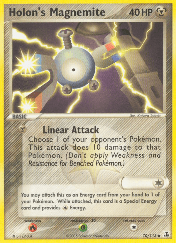 70, Common, EX: Delta Species, Fire[×2], Grass[-30], Metal, Normal Holon's Magnemite (70/113) [EX: Delta Species] - Trading Card World