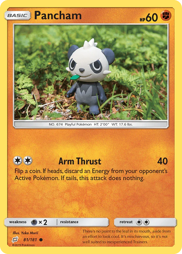 81, Common, Fighting, Normal, Psychic[×2], Reverse Holofoil, Sun & Moon: Team Up Pancham (81/181) [Sun & Moon: Team Up] - Trading Card World