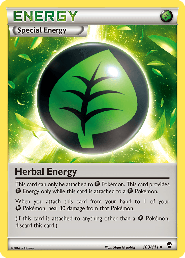 103, Grass, Normal, Reverse Holofoil, Uncommon, XY: Furious Fists Herbal Energy (103/111) [XY: Furious Fists] - Trading Card World