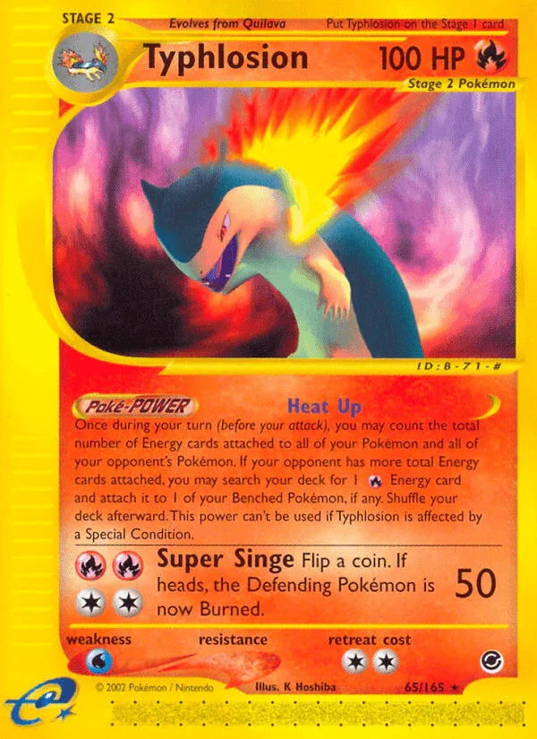 65, Expedition: Base Set, Fire, Normal, Rare, Reverse Holofoil, Water[×2] Typhlosion (65/165) [Expedition: Base Set] - Trading Card World
