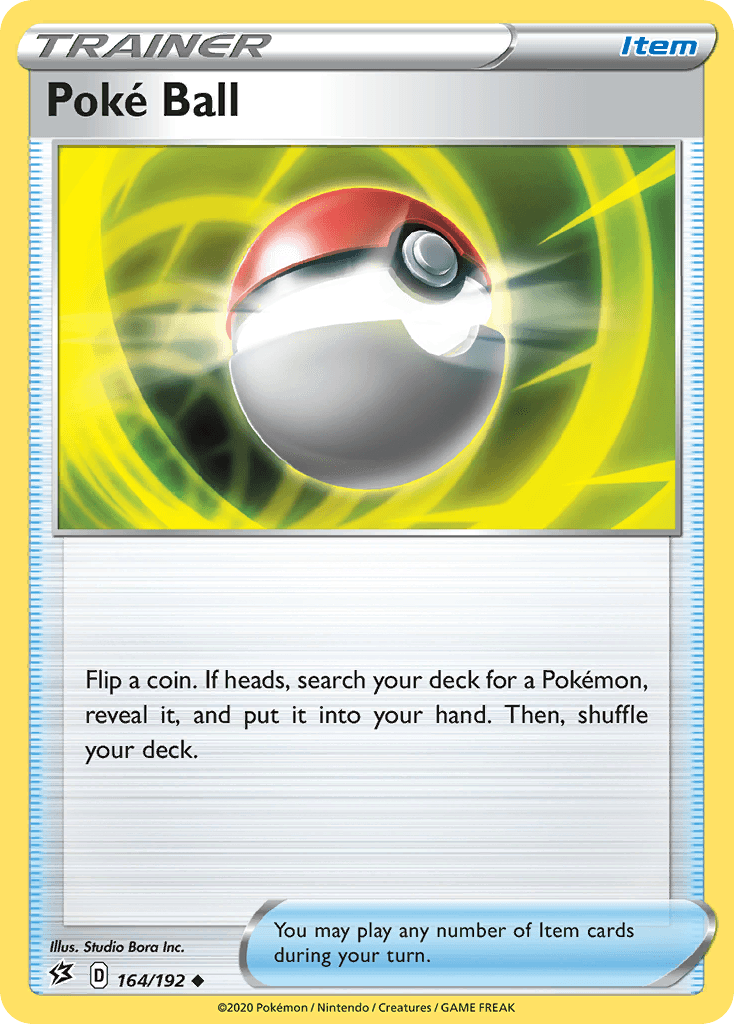 164, Item, Normal, Reverse Holofoil, Sword & Shield: Rebel Clash, Uncommon Poke Ball (164/192) [Sword & Shield: Rebel Clash] - Trading Card World