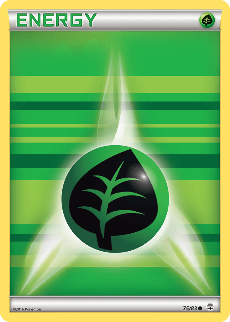 75, Basic Grass Energy, Common, Normal, Reverse Holofoil, XY: Generations Grass Energy (75/83) [XY: Generations] - Trading Card World
