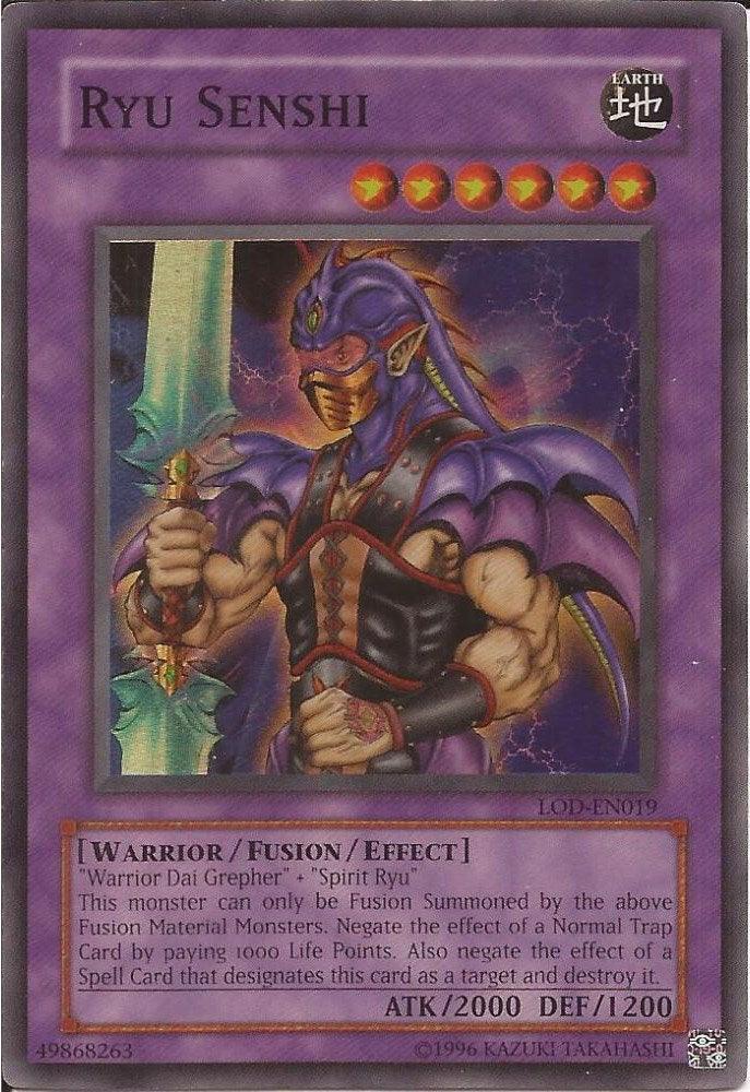 Earth, Fusion/Effect Monster, Legacy of Darkness, Super Rare, Unlimited, Warrior Ryu Senshi [LOD-EN019] Super Rare - Trading Card World