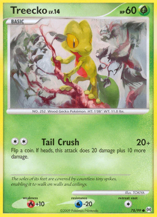78, Common, Fire[+10], Grass, Normal, Platinum: Arceus, Reverse Holofoil, Water[-20] Treecko (78/99) [Platinum: Arceus] - Trading Card World
