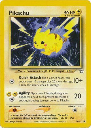 70, Common, Fighting[×2], Lightning, Neo Genesis Unlimited, Normal Pikachu (70/111) [Neo Genesis Unlimited] - Trading Card World