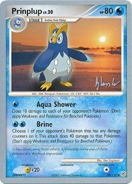 58, Fighting[+20], Normal, Uncommon, Water, World Championships 2008 Prinplup LV.20 (58/130) (Empotech - Dylan Lefavour) [World Championships 2008] - Trading Card World