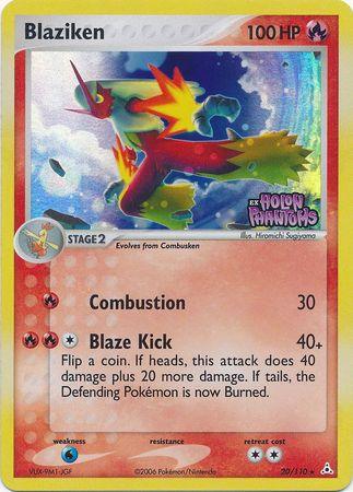 20, EX: Holon Phantoms, Fire, Rare, Reverse Holofoil, Water[×2] Blaziken (20/110) (Stamped) [EX: Holon Phantoms] - Trading Card World