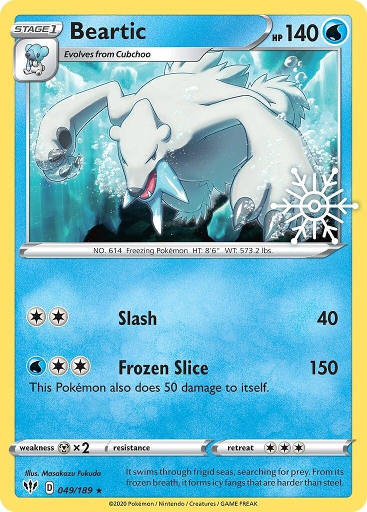 049, Holofoil, Metal [x2], Promo, Sword & Shield: Darkness Ablaze, Water Beartic (049/189) (Holiday Calendar) [Sword & Shield: Darkness Ablaze] - Trading Card World