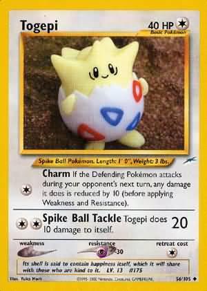 56, Colorless, Neo Destiny Unlimited, Normal, Psychic[-30], Uncommon Togepi (56/105) [Neo Destiny Unlimited] - Trading Card World