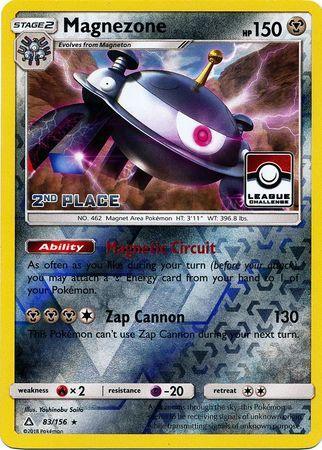 83, Fire[×2], Metal, Promo, Psychic[-20], Reverse Holofoil, Sun & Moon: Ultra Prism Magnezone (83/156) (League Promo 2nd Place) [Sun & Moon: Ultra Prism] - Trading Card World