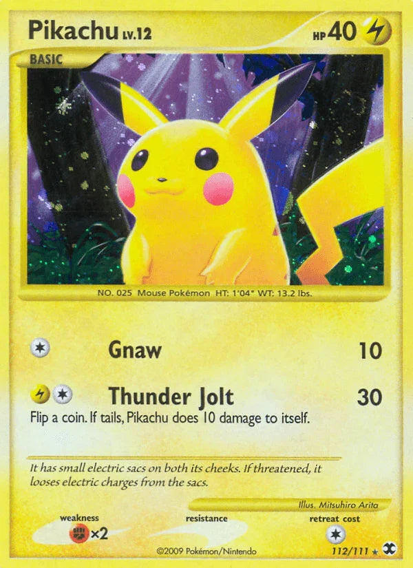 112, Fighting[×2], Holofoil, Lightning, Platinum: Rising Rivals, Secret Rare Pikachu (112/111) [Platinum: Rising Rivals] - Trading Card World