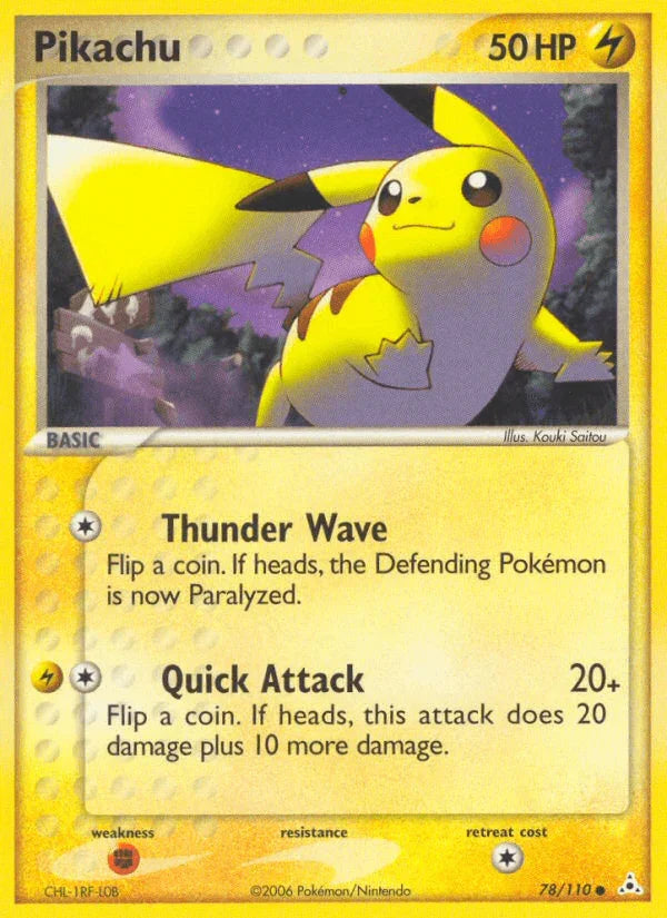 78, Common, EX: Holon Phantoms, Fighting[×2], Lightning, Normal Pikachu (78/110) [EX: Holon Phantoms] - Trading Card World