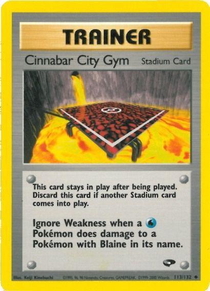 113, Gym Challenge Unlimited, Normal, Stadium, Uncommon Cinnabar City Gym (113/132) [Gym Challenge Unlimited] - Trading Card World