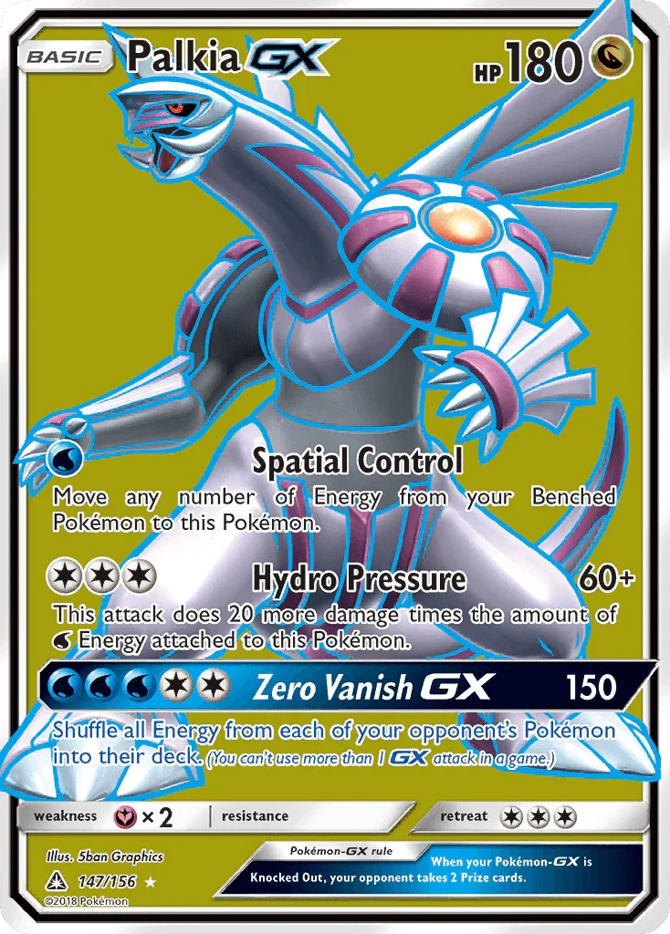 147, Dragon, Fairy[×2], Holofoil, Sun & Moon: Ultra Prism, Ultra Rare Palkia GX (147/156) [Sun & Moon: Ultra Prism] - Trading Card World