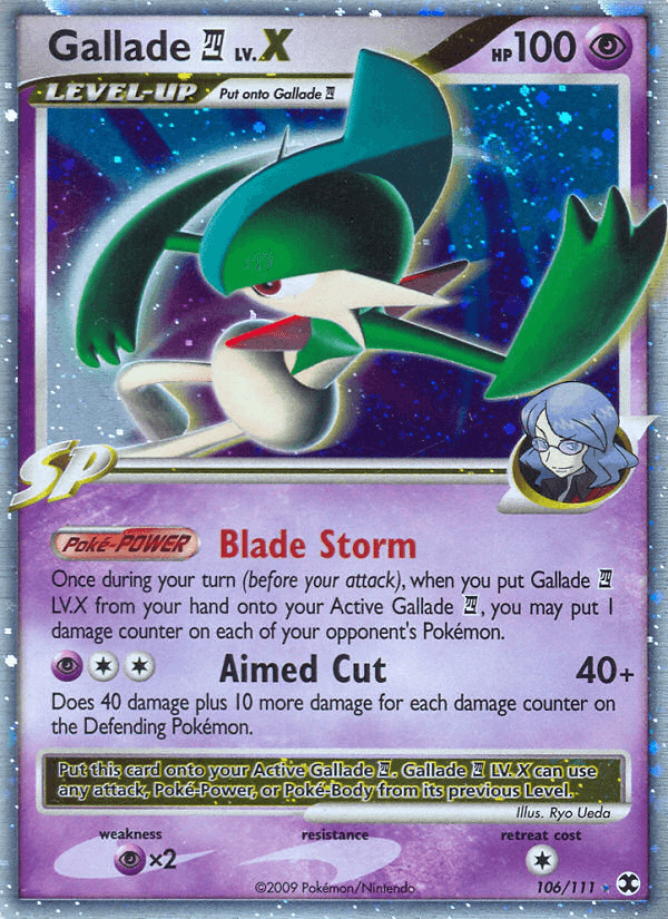 106, Holo Rare, Holofoil, Platinum: Rising Rivals, Psychic, Psychic[×2] Gallade LV.X (106/111) [Platinum: Rising Rivals] - Trading Card World