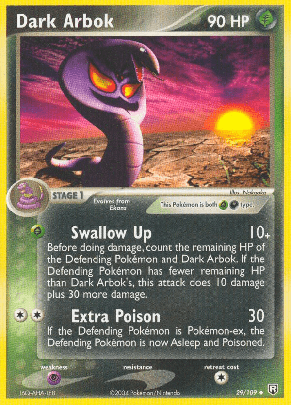 29, Darkness, EX: Team Rocket Returns, Grass, Normal, Psychic[×2], Uncommon Dark Arbok (29/109) [EX: Team Rocket Returns] - Trading Card World