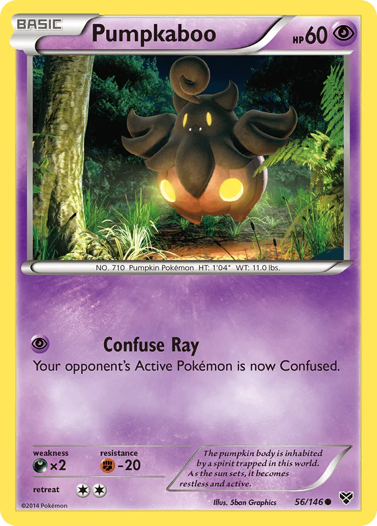 56, Common, Darkness[×2], Fighting[-20], Normal, Psychic, Reverse Holofoil, XY: Base Set Pumpkaboo (56/146) [XY: Base Set] - Trading Card World