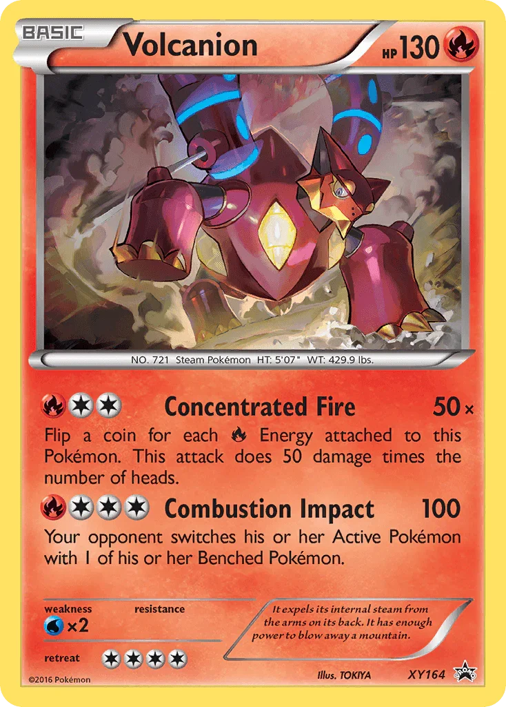 Fire, Holofoil, Promo, Water [x2], XY164, XY: Black Star Promos Volcanion (XY164) [XY: Black Star Promos] - Trading Card World
