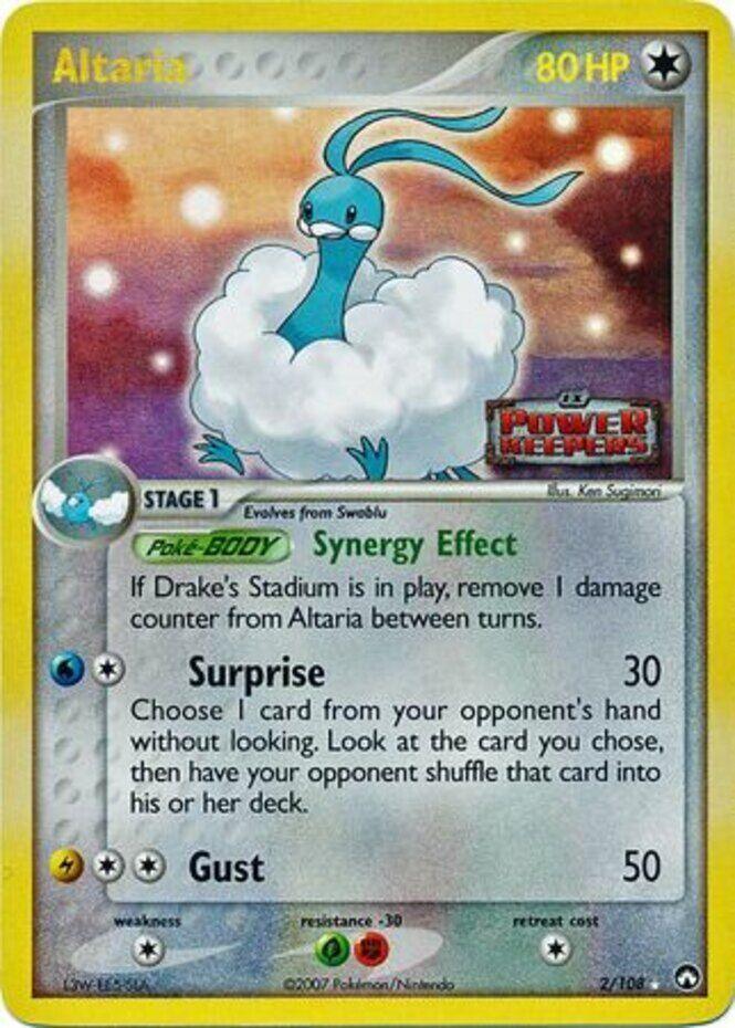 Colorless, Colorless[×2], EX: Power Keepers, Fighting[-30], Grass[-30], Holo Rare, Reverse Holofoil Altaria (2/108) (Stamped) [EX: Power Keepers] - Trading Card World