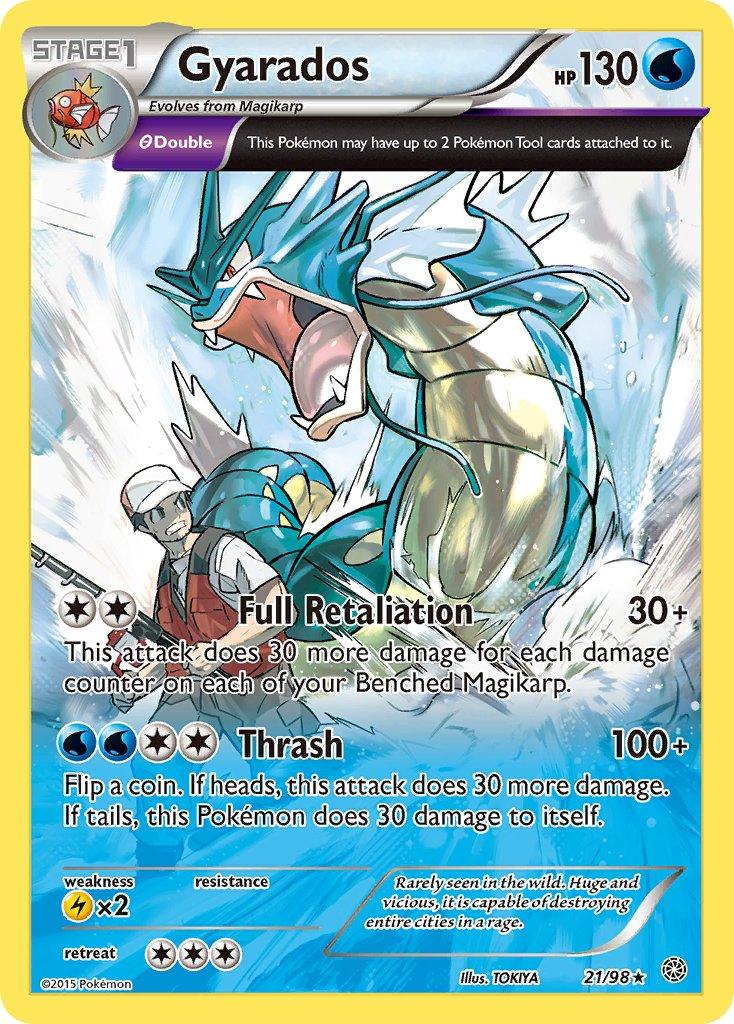 21, Holo Rare, Holofoil, Lightning[×2], Water, XY: Ancient Origins Gyarados (21/98) (Cosmos Holo) (Theme Deck Exclusive) [XY: Ancient Origins] - Trading Card World