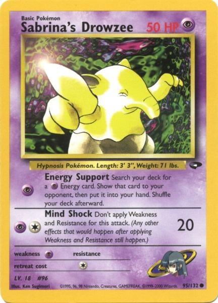 95, Common, Gym Challenge Unlimited, Normal, Psychic, Psychic[×2] Sabrina's Drowzee (95/132) [Gym Challenge Unlimited] - Trading Card World