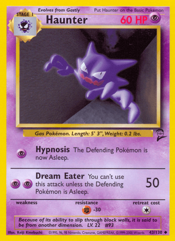 43, Base Set 2, Fighting[-30], Normal, Psychic, Uncommon Haunter (43/130) [Base Set 2] - Trading Card World