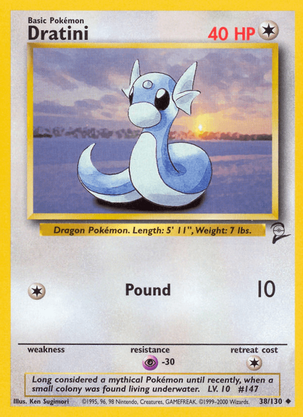 38, Base Set 2, Colorless, Normal, Psychic[-30], Uncommon Dratini (38/130) [Base Set 2] - Trading Card World