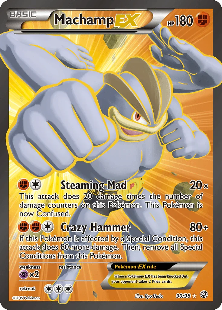 90, Fighting, Holofoil, Psychic[×2], Ultra Rare, XY: Ancient Origins Machamp EX (90/98) [XY: Ancient Origins] - Trading Card World