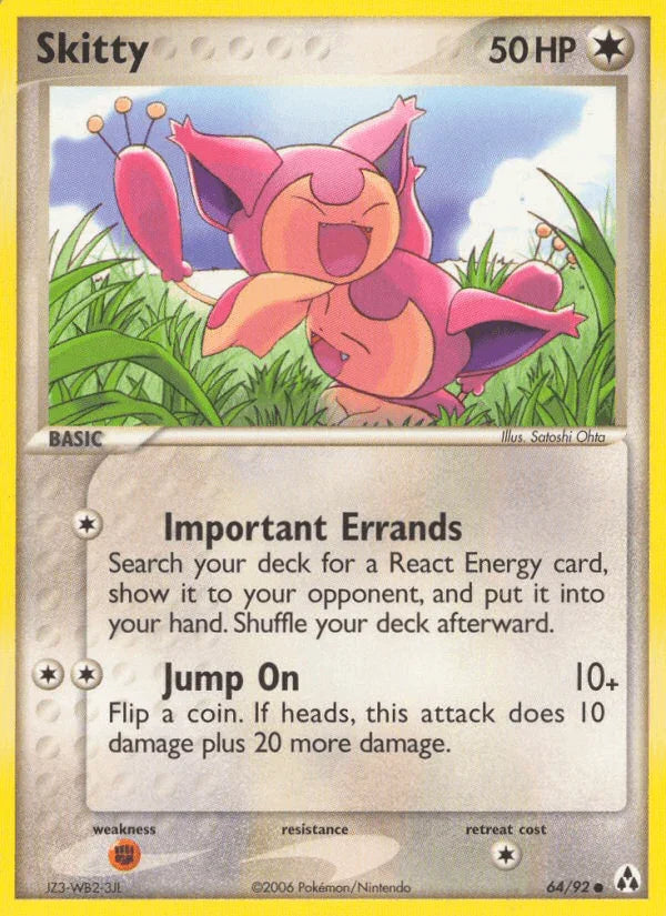64, Colorless, Common, EX: Legend Maker, Fighting[×2], Normal Skitty (64/92) [EX: Legend Maker] - Trading Card World