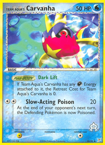 25, EX: Team Magma vs Team Aqua, Lightning[×2], Normal, Reverse Holofoil, Uncommon, Water Team Aqua's Carvanha (25/95) [EX: Team Magma vs Team Aqua] - Trading Card World