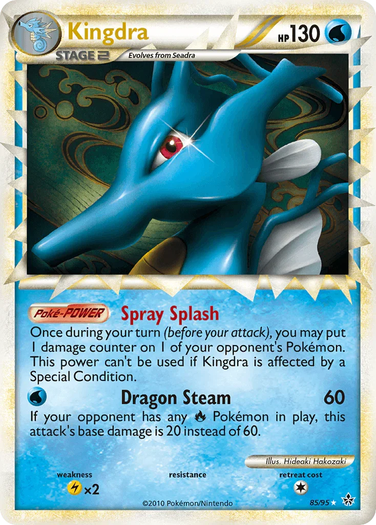 85, HeartGold & SoulSilver: Unleashed, Holofoil, Lightning[×2], Ultra Rare, Water Kingdra (85/95) [HeartGold & SoulSilver: Unleashed] - Trading Card World