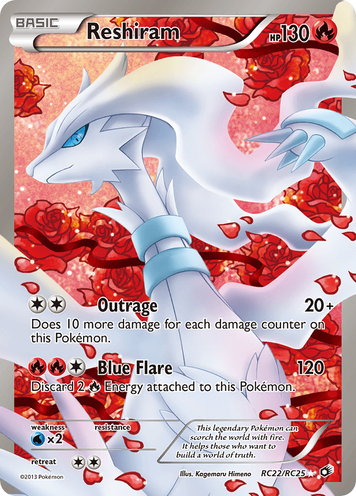 Black & White: Legendary Treasures, Fire, Holofoil, RC22, Ultra Rare, Water[×2] Reshiram (RC22/RC25) [Black & White: Legendary Treasures] - Trading Card World