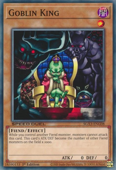 1st Edition, Common, Dark, Effect Monster, Fiend, Speed Duel GX: Duelists of Shadows Goblin King [SGX3-ENG08] Common - Trading Card World