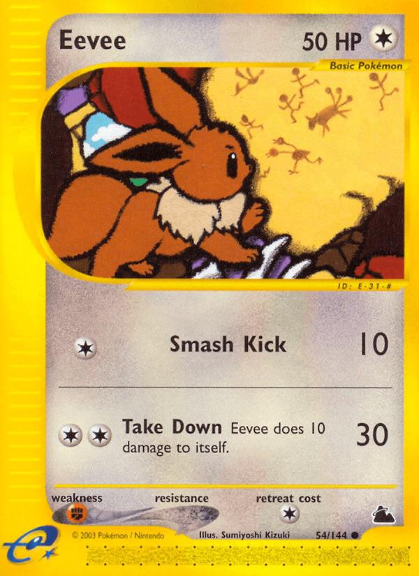 54, Colorless, Common, Fighting[×2], Normal, Reverse Holofoil, Skyridge Eevee (54/144) [Skyridge] - Trading Card World
