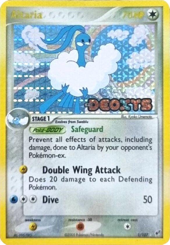 Colorless, EX: Deoxys, Fighting[-30], Holo Rare, Lightning[×2], Reverse Holofoil Altaria (1/107) (Stamped) [EX: Deoxys] - Trading Card World