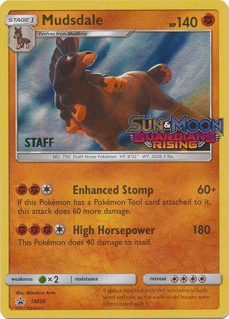 Fighting, Grass[×2], Holofoil, Promo, SM20, Sun & Moon: Black Star Promos Mudsdale (SM20) (Staff Prerelease Promo) [Sun & Moon: Black Star Promos] - Trading Card World
