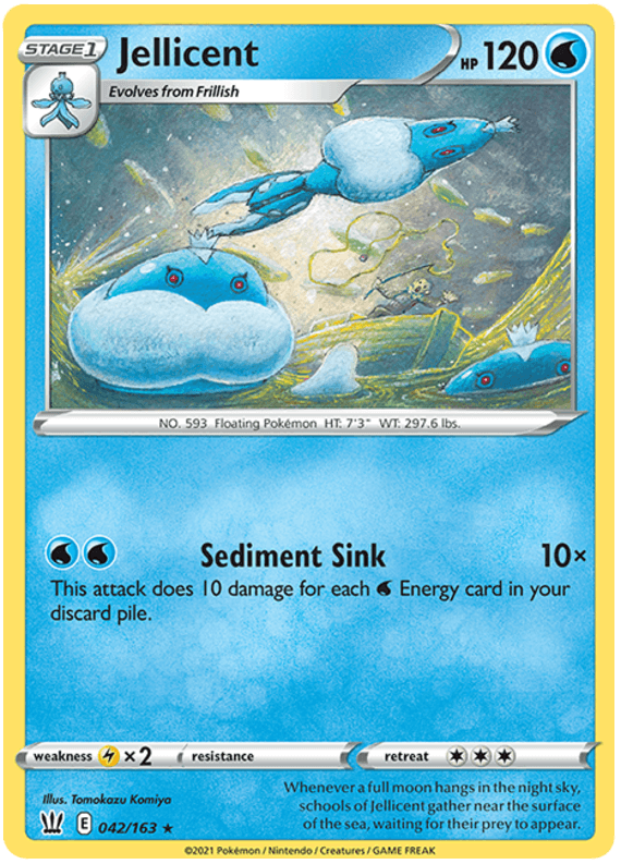 042, Lightning[×2], Normal, Rare, Reverse Holofoil, Sword & Shield: Battle Styles, Water Jellicent (042/163) [Sword & Shield: Battle Styles] - Trading Card World