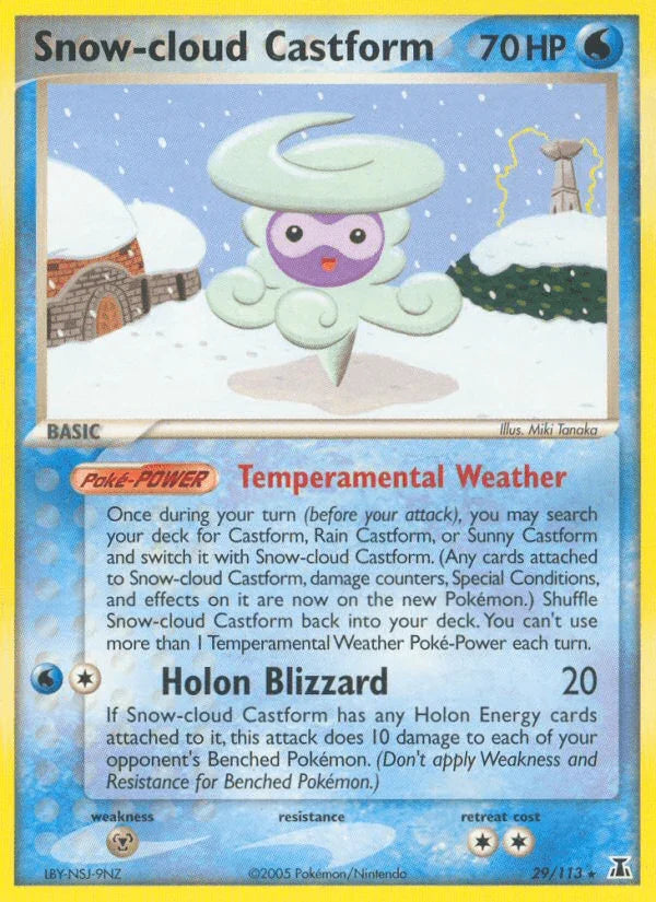 29, EX: Delta Species, Metal[×2], Normal, Rare, Water Snow-cloud Castform (29/113) [EX: Delta Species] - Trading Card World