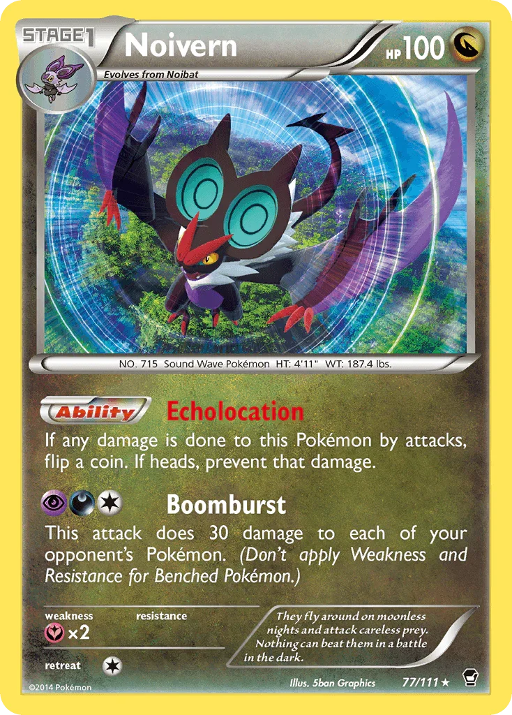 77, Dragon, Fairy[×2], Holo Rare, Holofoil, Reverse Holofoil, XY: Furious Fists Noivern (77/111) [XY: Furious Fists] - Trading Card World