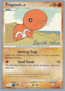 115, Common, Fighting, Lightning[-20], Normal, Water[+10], World Championships 2009 Trapinch LV.9 (115/132) (Stallgon - David Cohen) [World Championships 2009] - Trading Card World