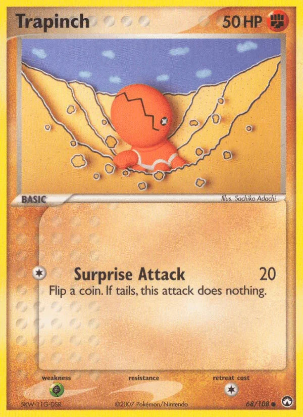 68, Common, EX: Power Keepers, Fighting, Grass[×2], Normal Trapinch (68/108) [EX: Power Keepers] - Trading Card World