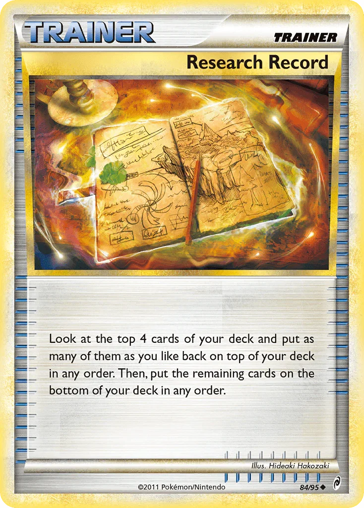 84, HeartGold & SoulSilver: Call of Legends, Item, Normal, Reverse Holofoil, Uncommon Research Record (84/95) [HeartGold & SoulSilver: Call of Legends] - Trading Card World