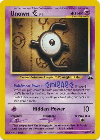 67, Common, Neo Discovery Unlimited, Normal, Psychic, Psychic[×2] Unown [E] (67/75) [Neo Discovery Unlimited] - Trading Card World