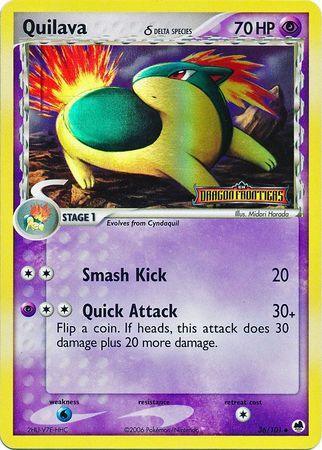 36, EX: Dragon Frontiers, Psychic, Reverse Holofoil, Uncommon, Water[×2] Quilava (36/101) (Delta Species) (Stamped) [EX: Dragon Frontiers] - Trading Card World