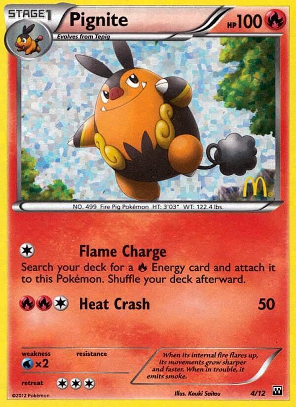 Fire, Holofoil, McDonald's Promos: 2012 Collection, Promo, Water[×2] Pignite (4/12) [McDonald's Promos: 2012 Collection] - Trading Card World