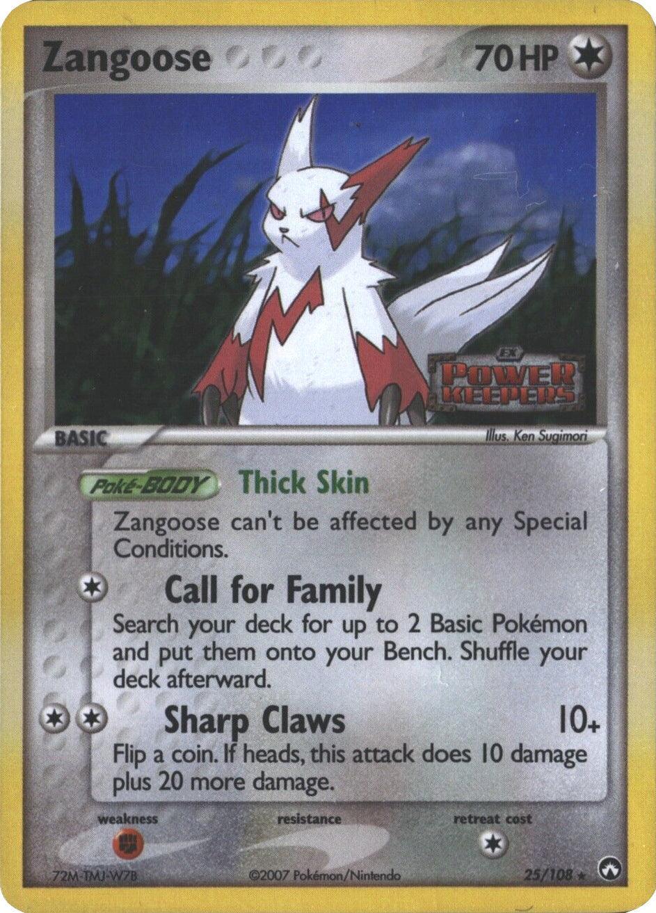 25, Colorless, EX: Power Keepers, Fighting[×2], Rare, Reverse Holofoil Zangoose (25/108) (Stamped) [EX: Power Keepers] - Trading Card World