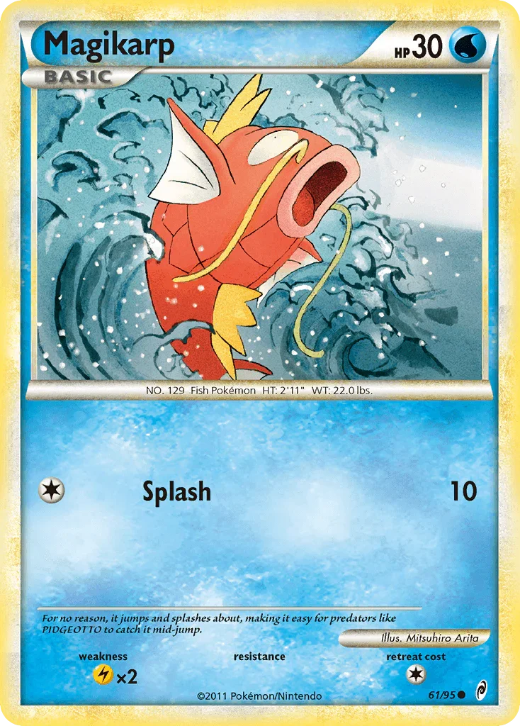61, Common, HeartGold & SoulSilver: Call of Legends, Lightning[×2], Normal, Reverse Holofoil, Water Magikarp (61/95) [HeartGold & SoulSilver: Call of Legends] - Trading Card World