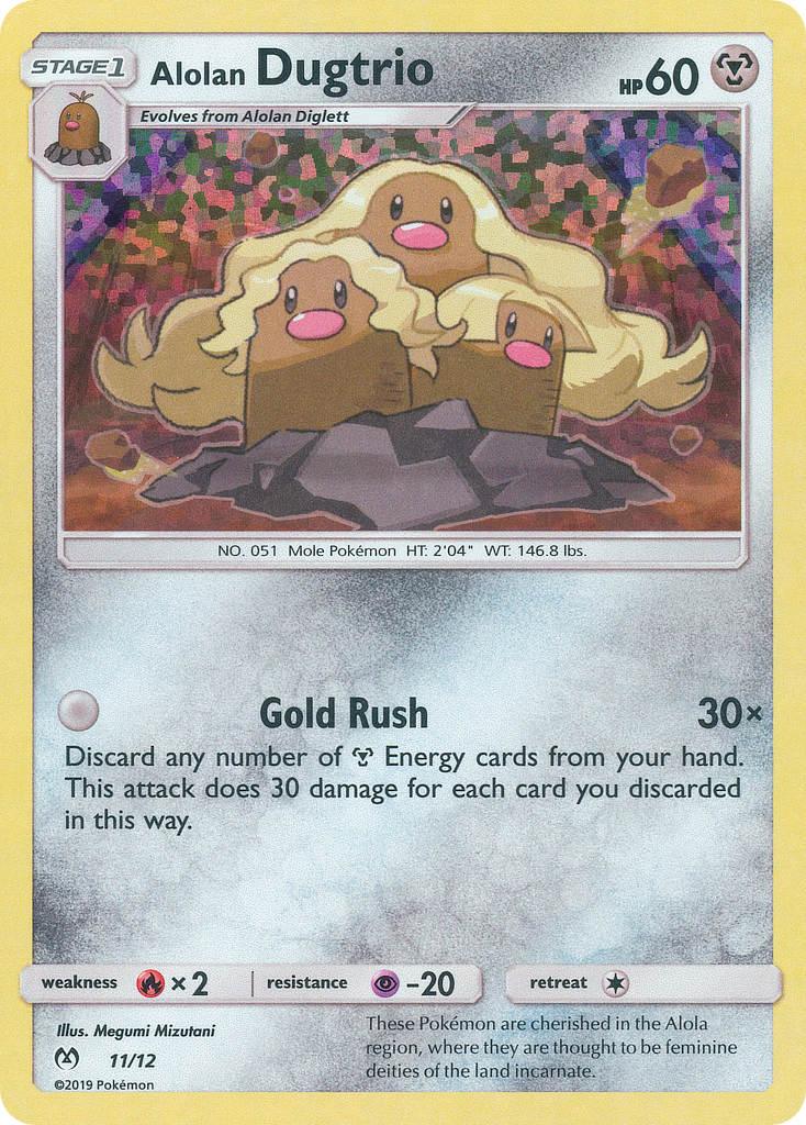 11, Fire[×2], Holofoil, McDonald's Promos: 2019 Collection, Metal, Promo, Psychic[-20] Alolan Dugtrio (11/12) [McDonald's Promos: 2019 Collection] - Trading Card World