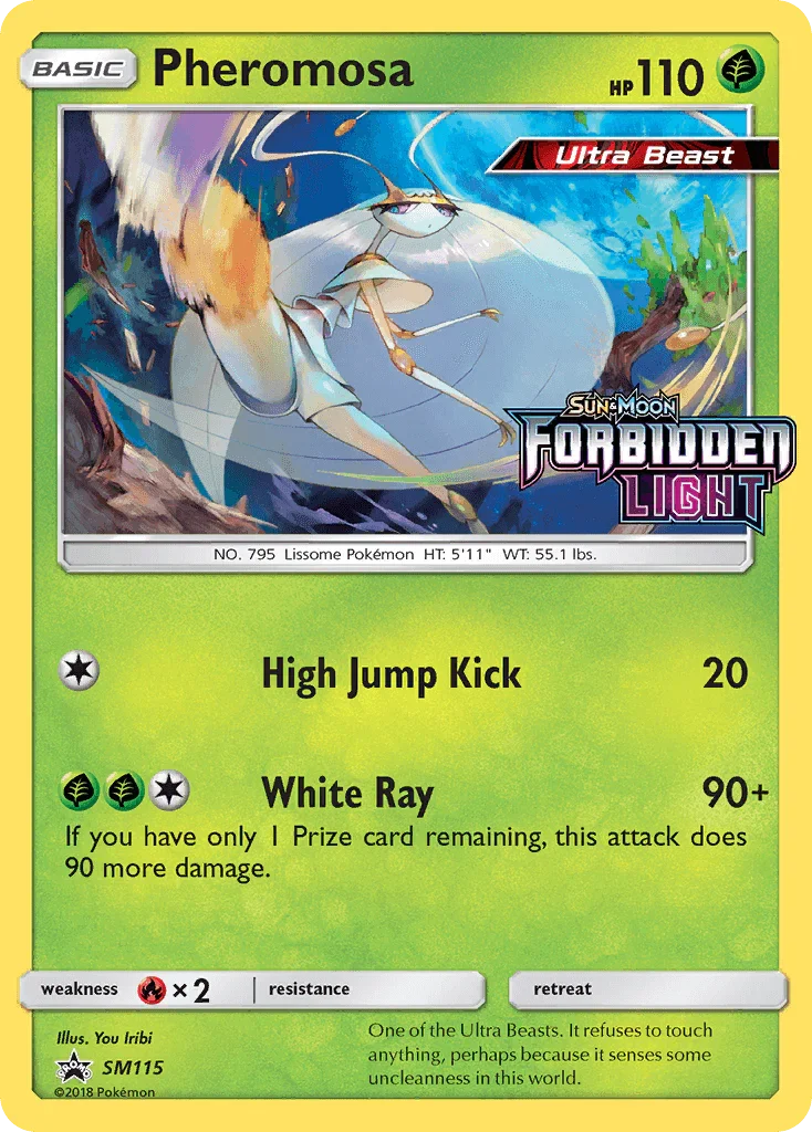 Black Star Promo, Fire[×2], Grass, Holofoil, SM115, Sun & Moon: Black Star Promos Pheromosa (SM115) [Sun & Moon: Black Star Promos] - Trading Card World